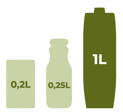 Ambalaje disponibile Vita Multifruct: 0,2 L, 0,25 L și 1 L