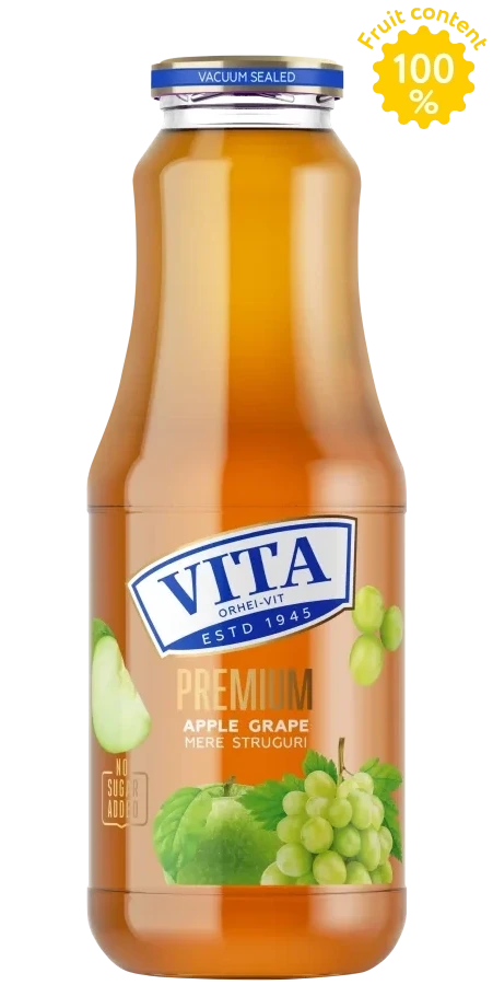 Suc Vita Premium Mere–Struguri 1 L – sticlă