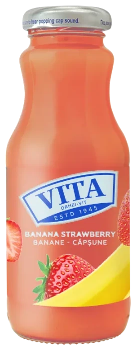 Suc Vita Banane–Căpșuni 0,25 L – sticlă