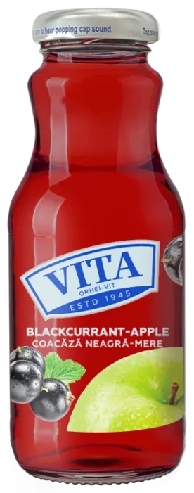 Suc Vita Coacăză neagră–Mere 0,25 L – sticlă