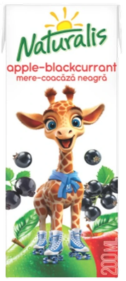 Suc Naturalis Mere–Coacăză neagră 0,2 L – ambalaj