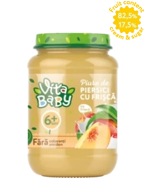 Vita Baby Piure de mere și caise cu frișcă – borcan